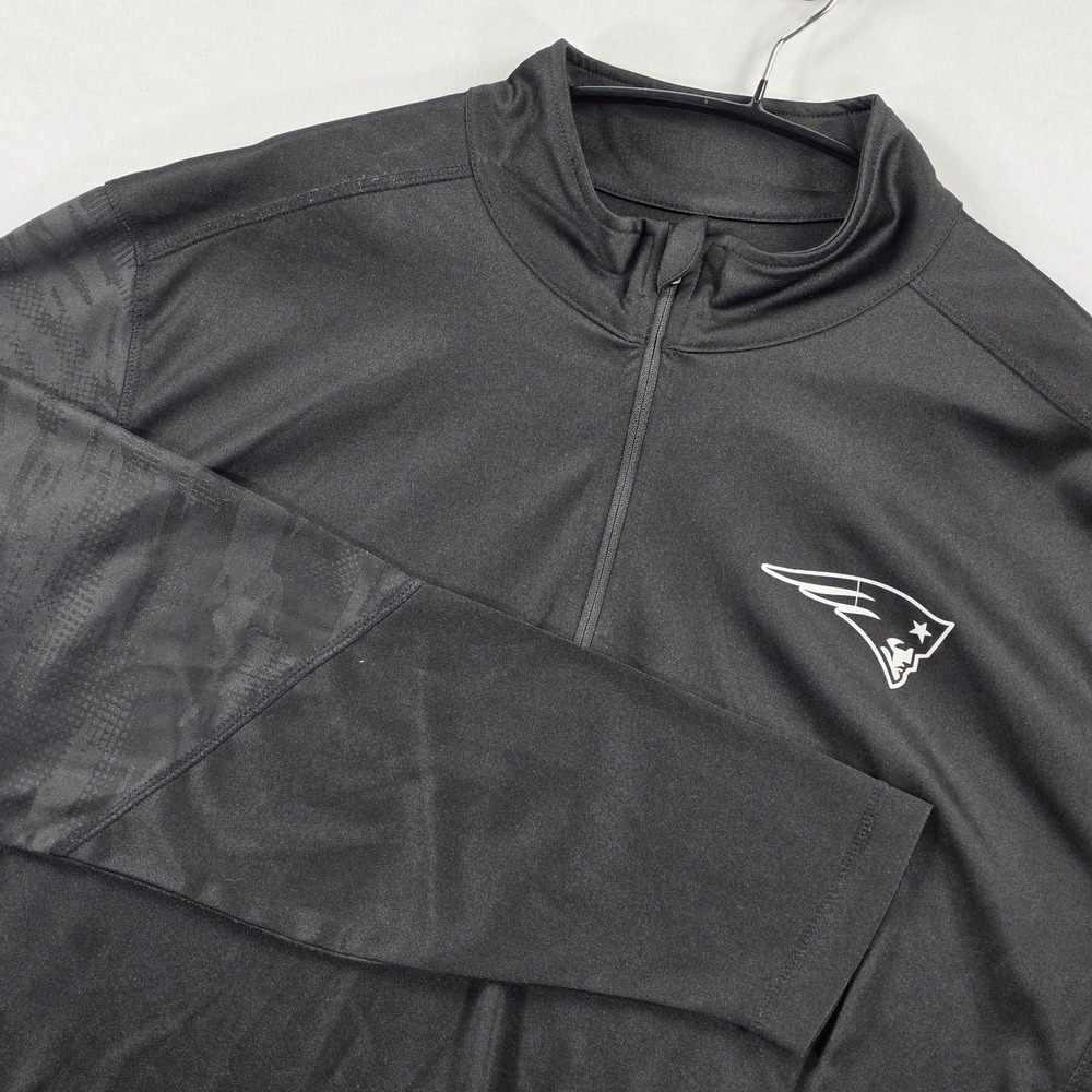 New England Patriots Fanatics Mens 2XL Black Quarter Zip Pullover Tonal Camo